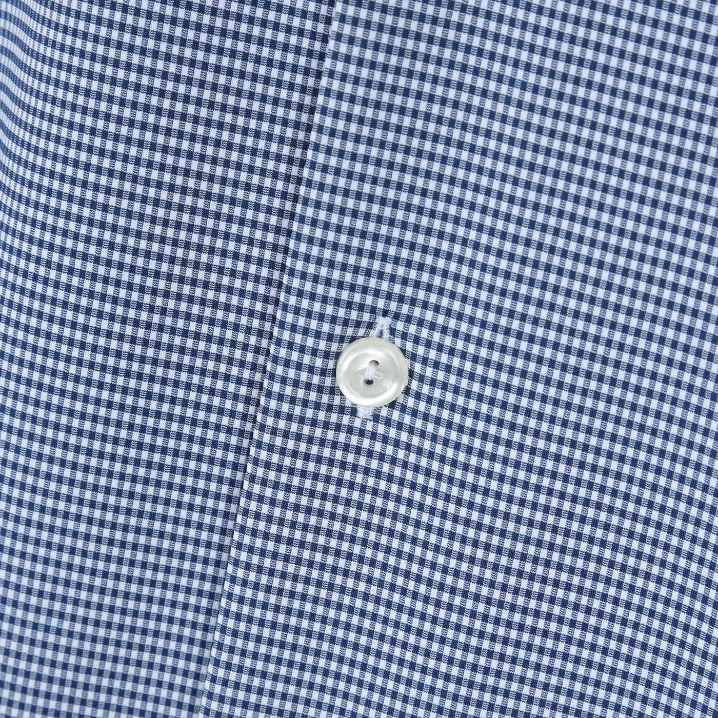 Eton 4 Way Stretch Gingham Check Shirt in Navy Button