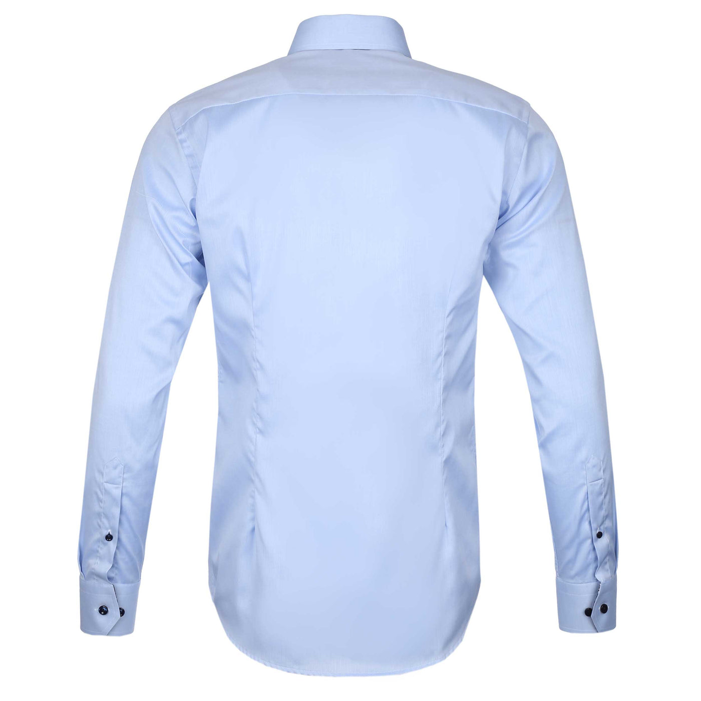 Eton Floral Trim Shirt in Sky Blue Back