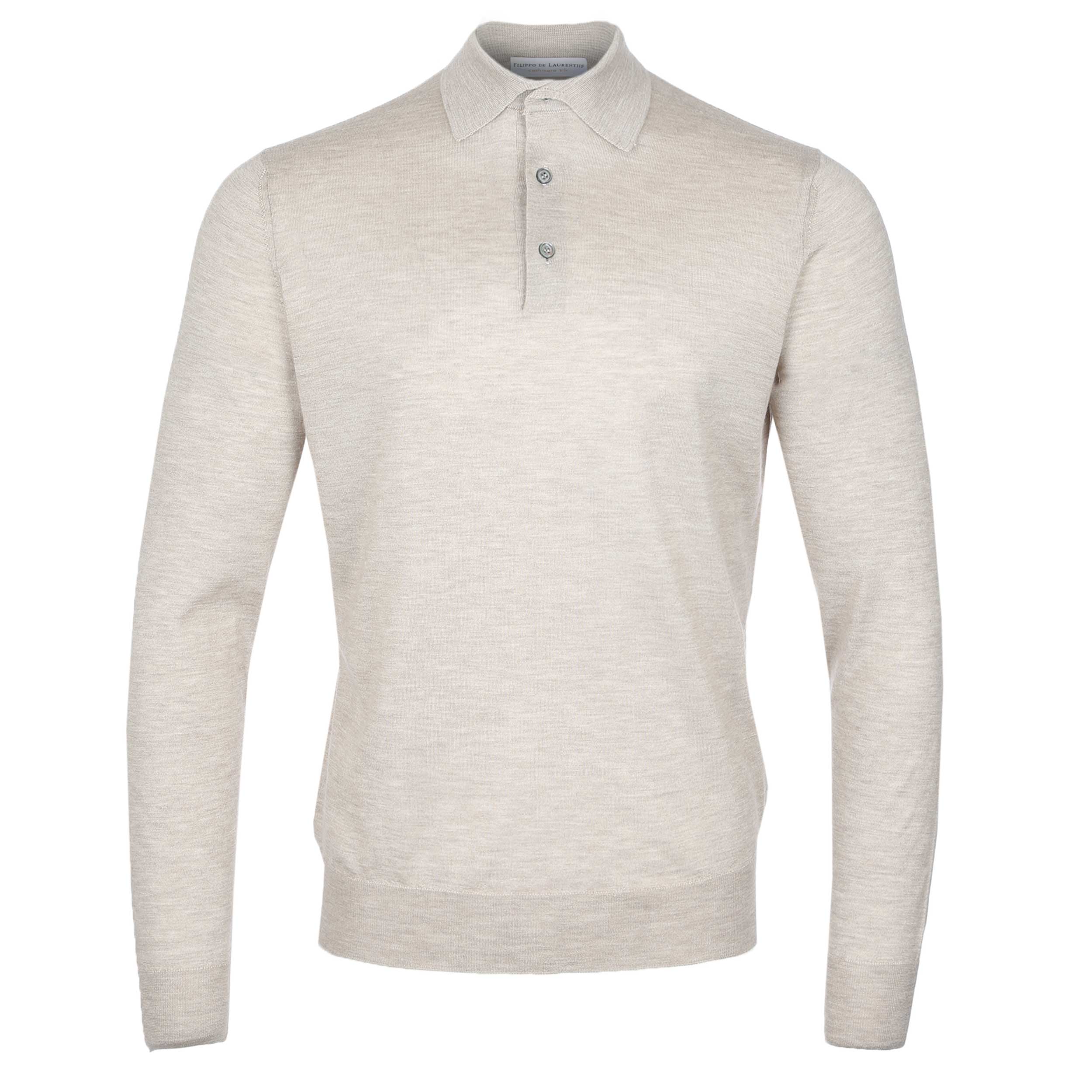 Filippo De Laurentiis 3 Button Polo Knitwear in Beige