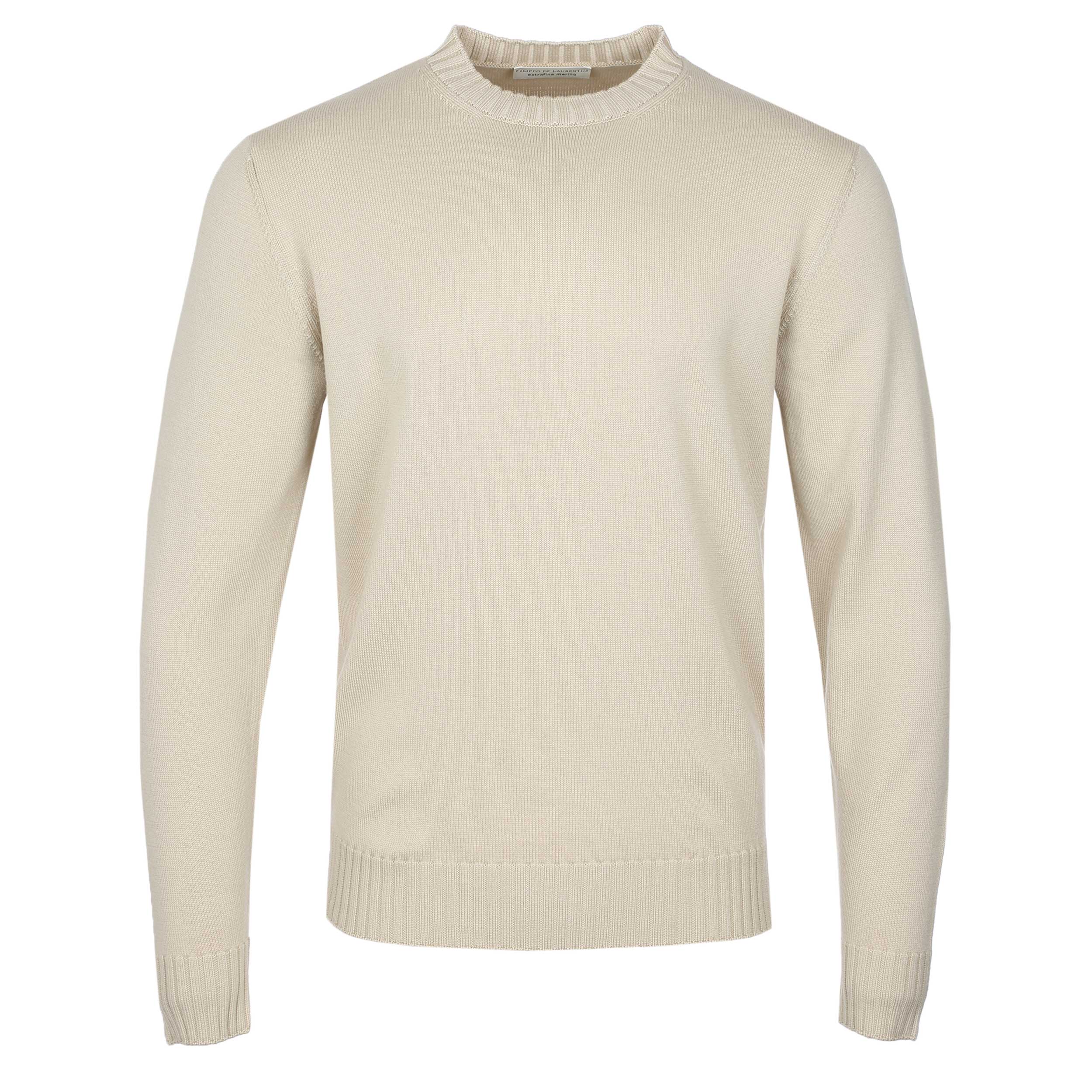 Filippo De Laurentiis Merino Crew Neck Knitwear in Beige