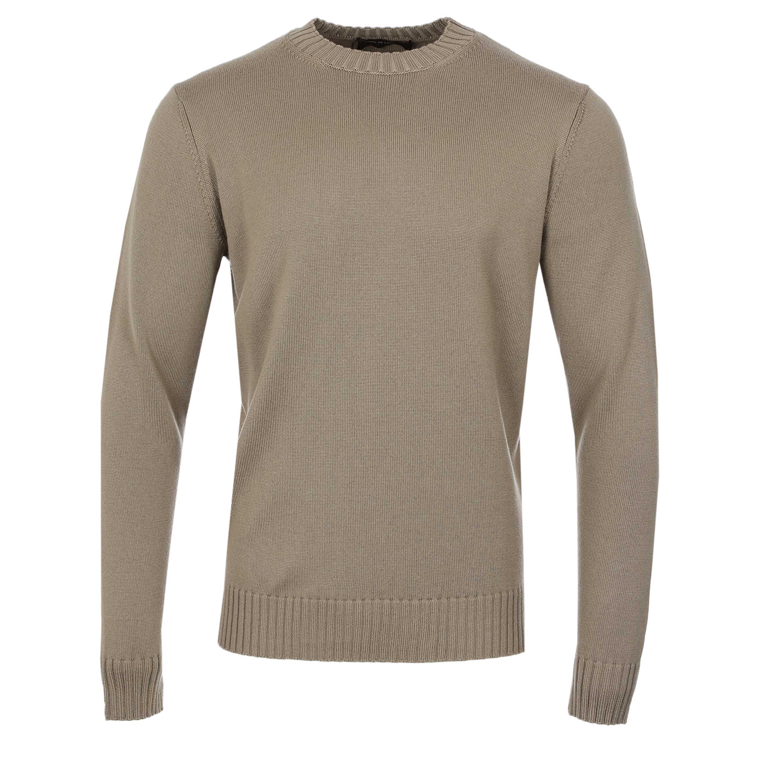 Filippo De Laurentiis Merino Crew Neck Knitwear in Putty