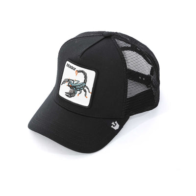 Goorin Bros The Deadliest Scorpion Trucker Cap in Black Birdseye