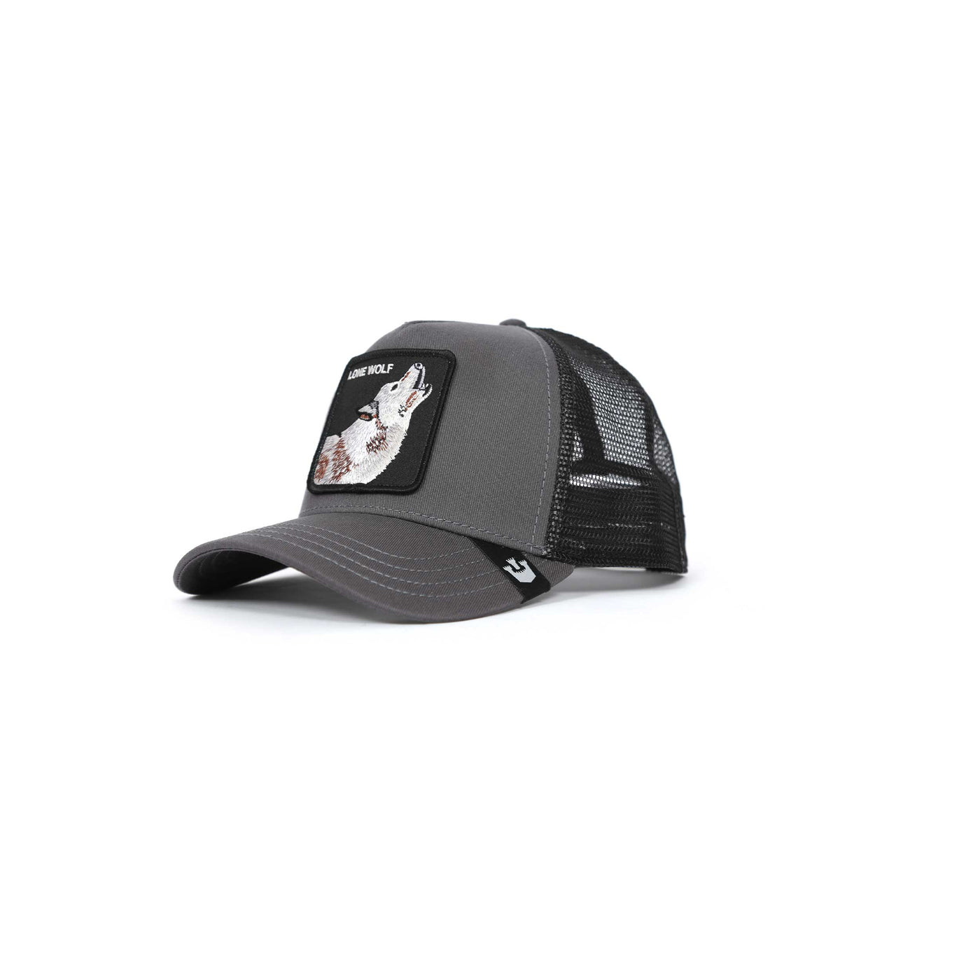 Goorin Bros The Lone Wolf Trucker Cap in Charcoal Angle