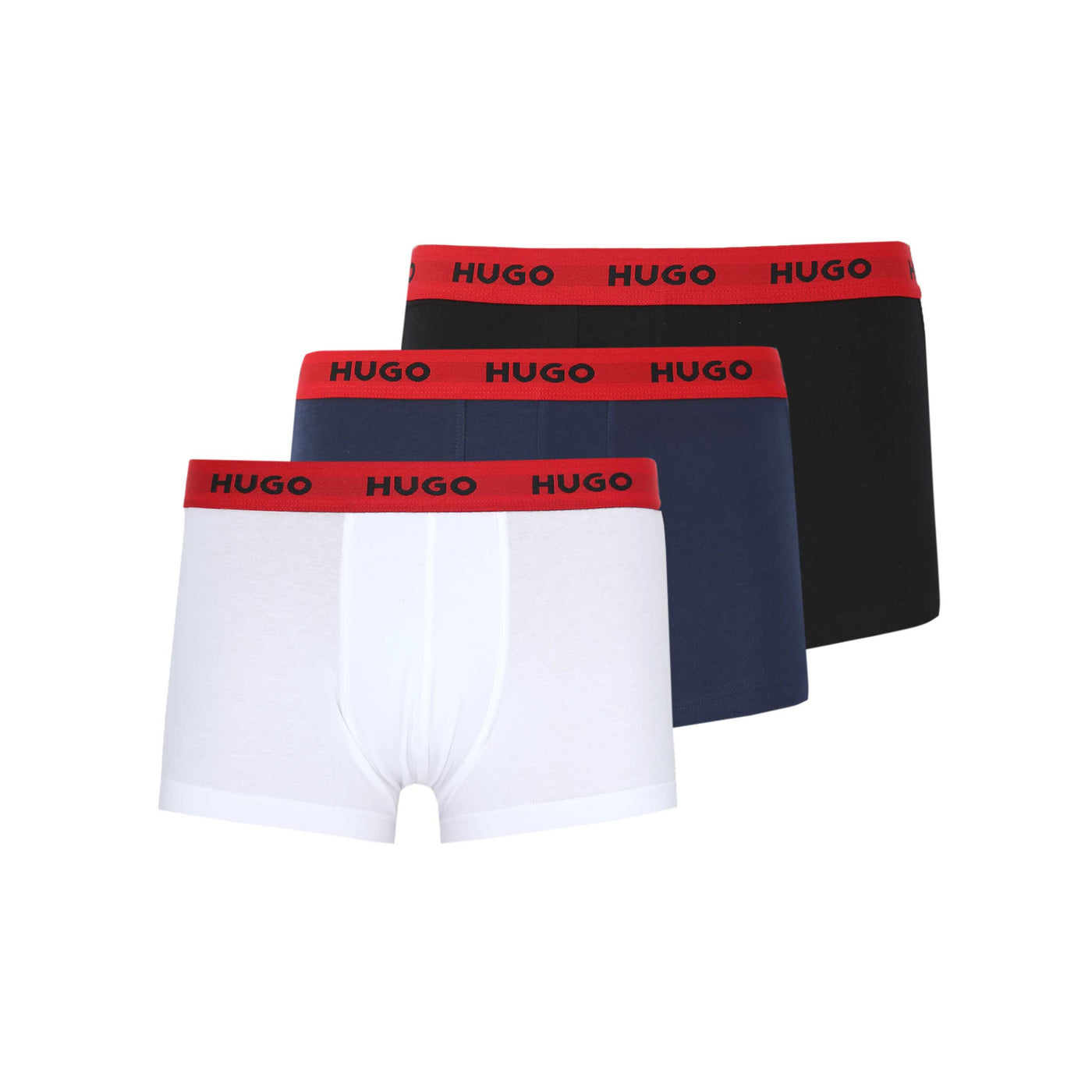 HUGO Trunk Triplet Pack Underwear in Black, White & Navy