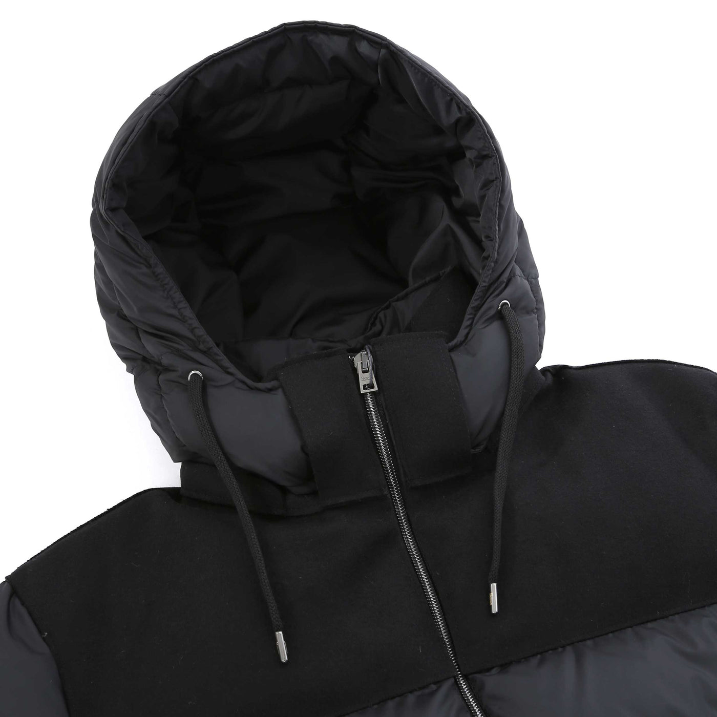 Herno Piumino Medio Mixato Jacket in Black Hood