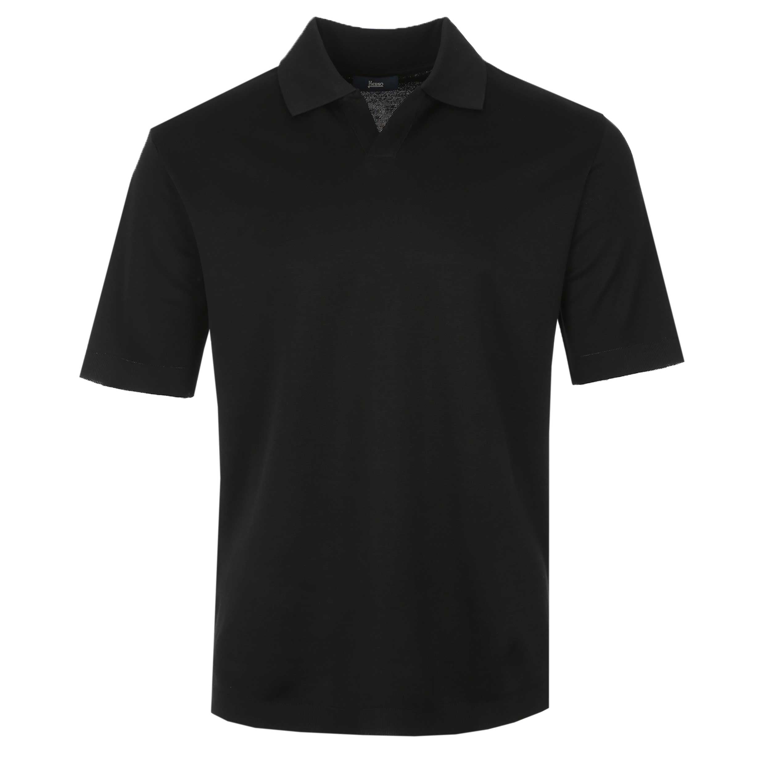 Herno Skipper Collar Polo Shirt in Black
