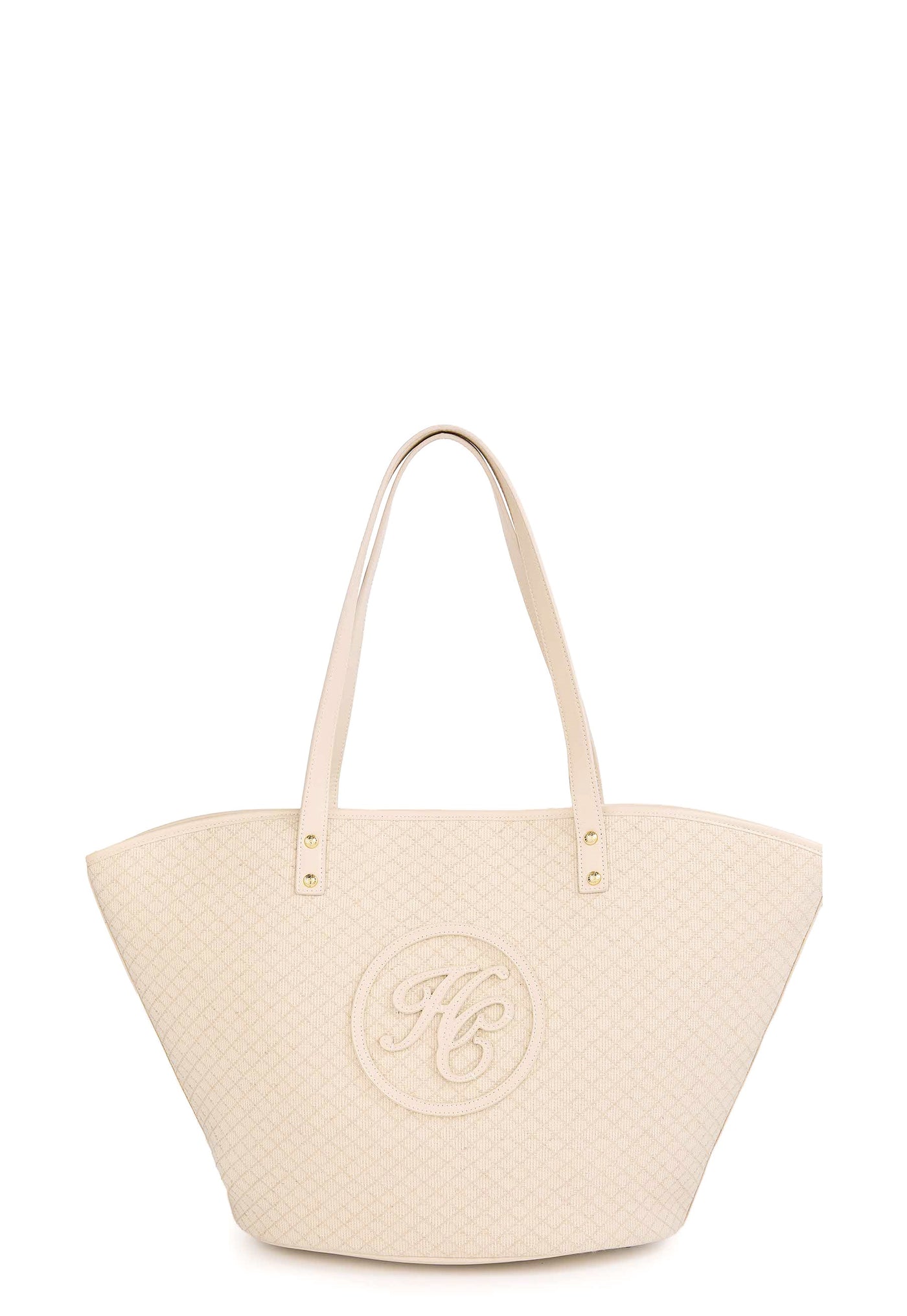 Holland Cooper Amalfi Shopper Bag in Woven Cream Front