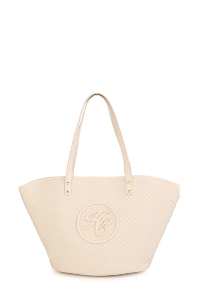 Holland Cooper Amalfi Shopper Bag in Woven Cream Front