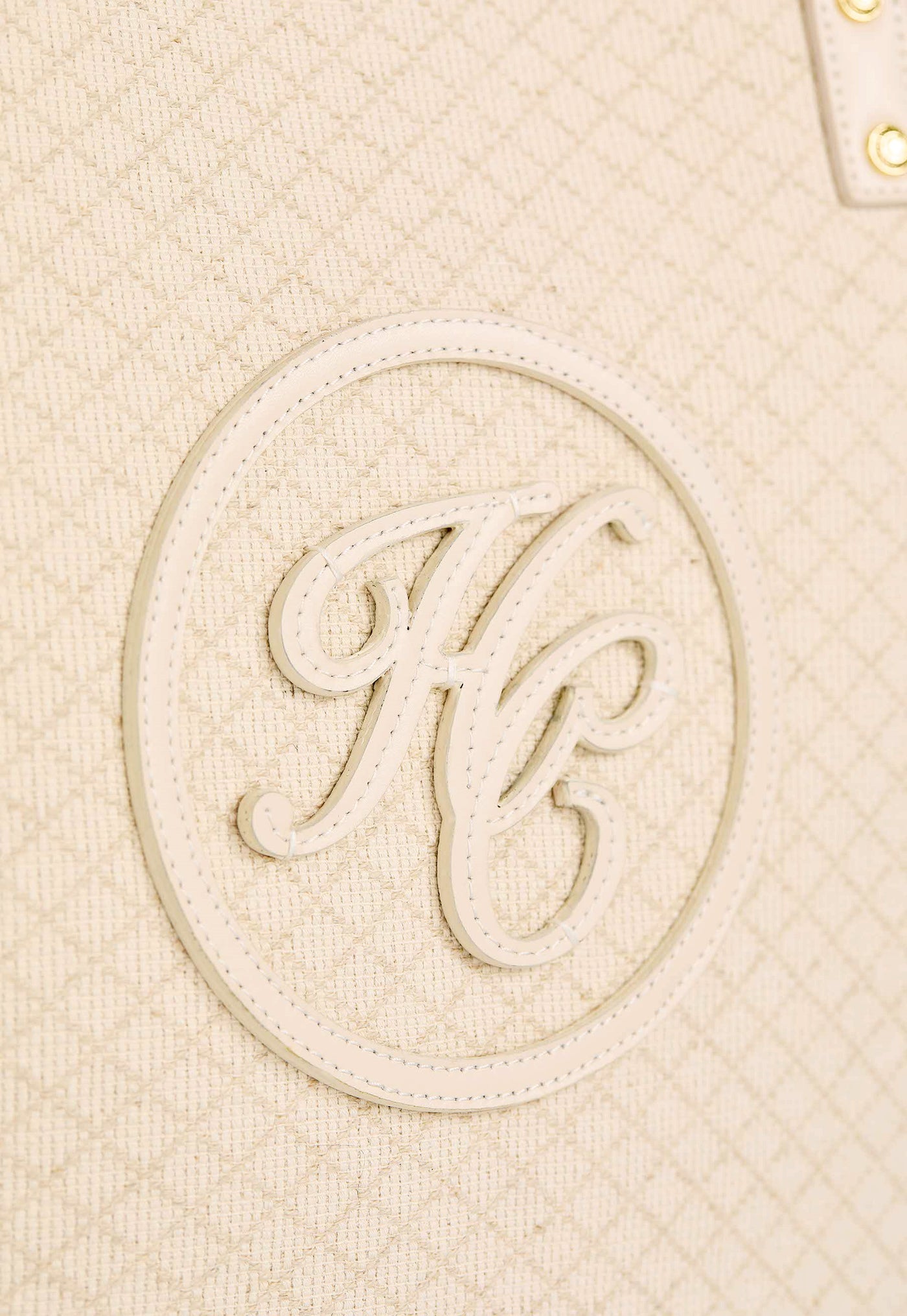 Holland Cooper Amalfi Shopper Bag in Woven Cream Logo