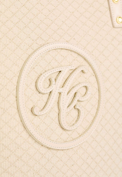 Holland Cooper Amalfi Shopper Bag in Woven Cream Logo