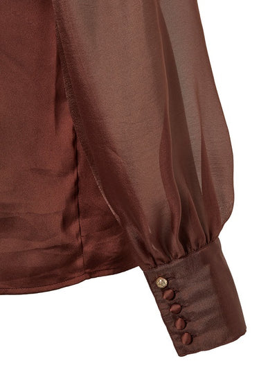Holland Cooper Ariella Blouse in Chocolate Cuff