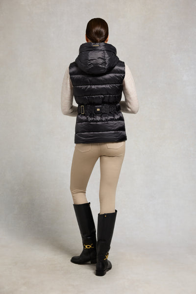 Holland Cooper Arosa Gilet in Deep Black Model Back