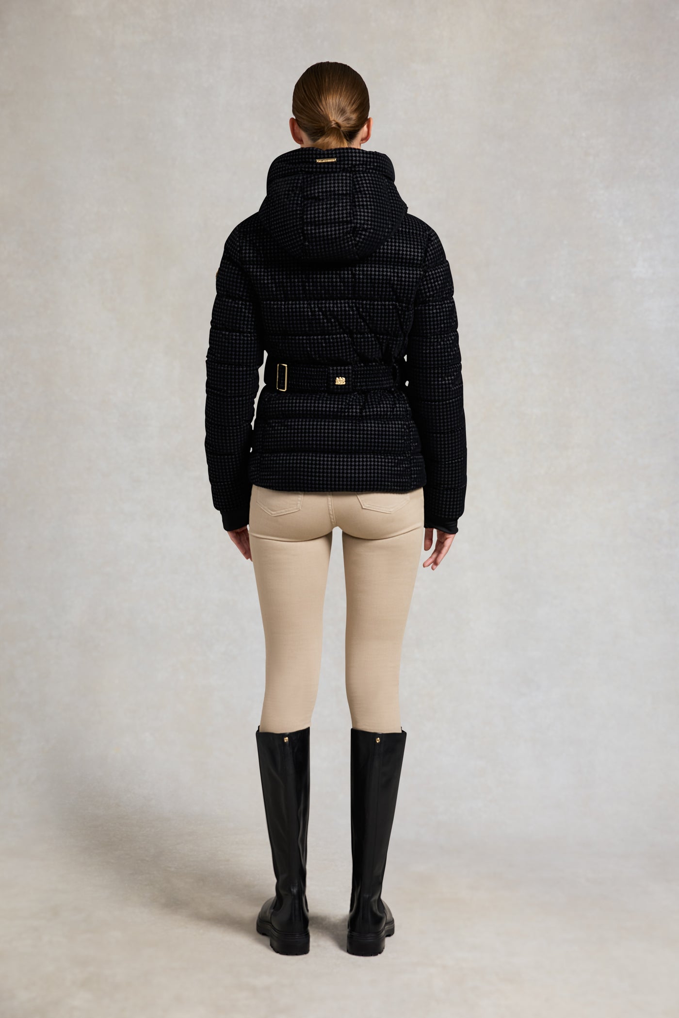 Holland Cooper Arosa Jacket in Black Mini Flock Model Back