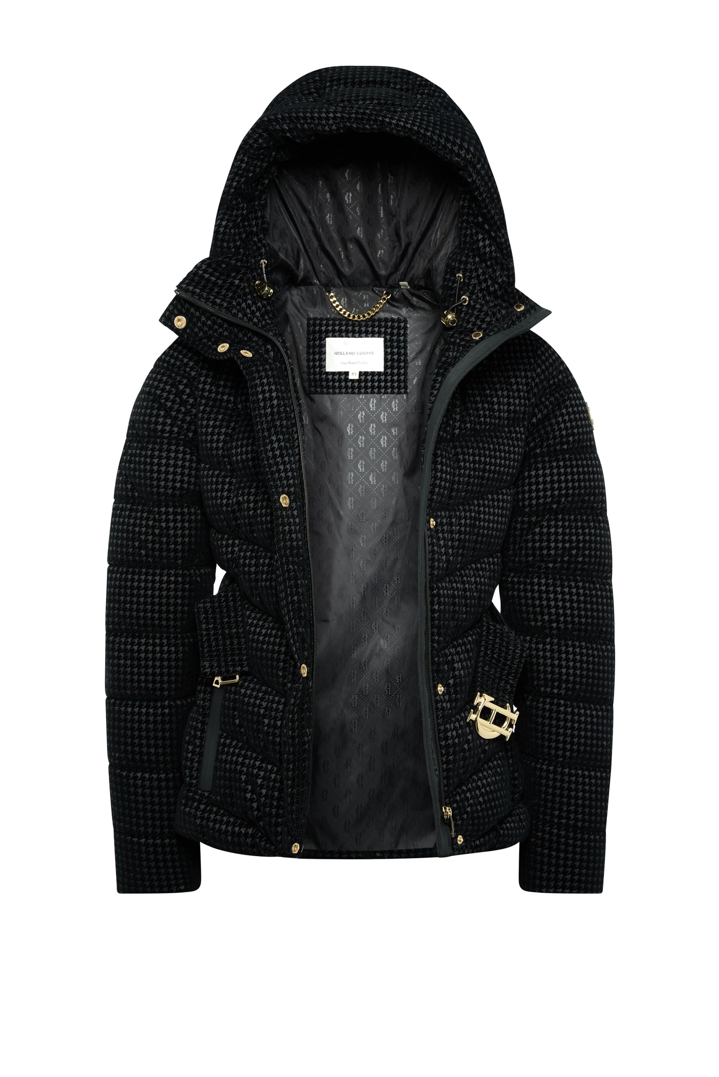 Holland Cooper Arosa Jacket in Black Mini Flock Open