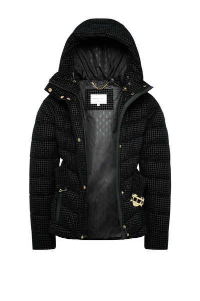 Holland Cooper Arosa Jacket in Black Mini Flock Open