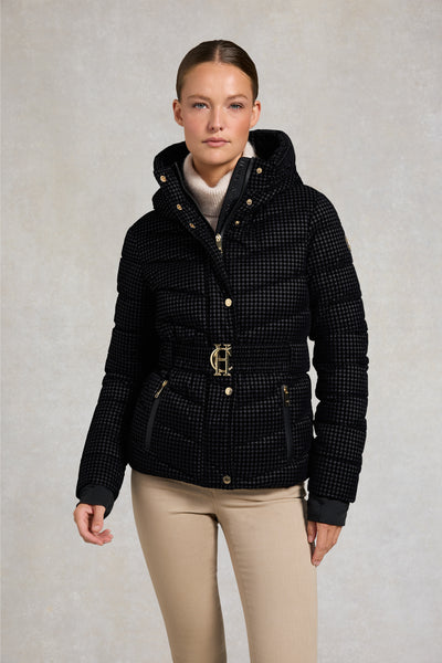 Holland Cooper Arosa Jacket in Black Mini Flock