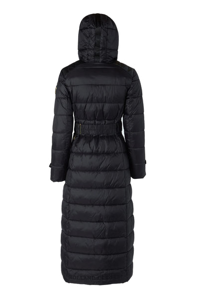 Holland Cooper Arosa Quilted Longline Ladies Coat in Black Back