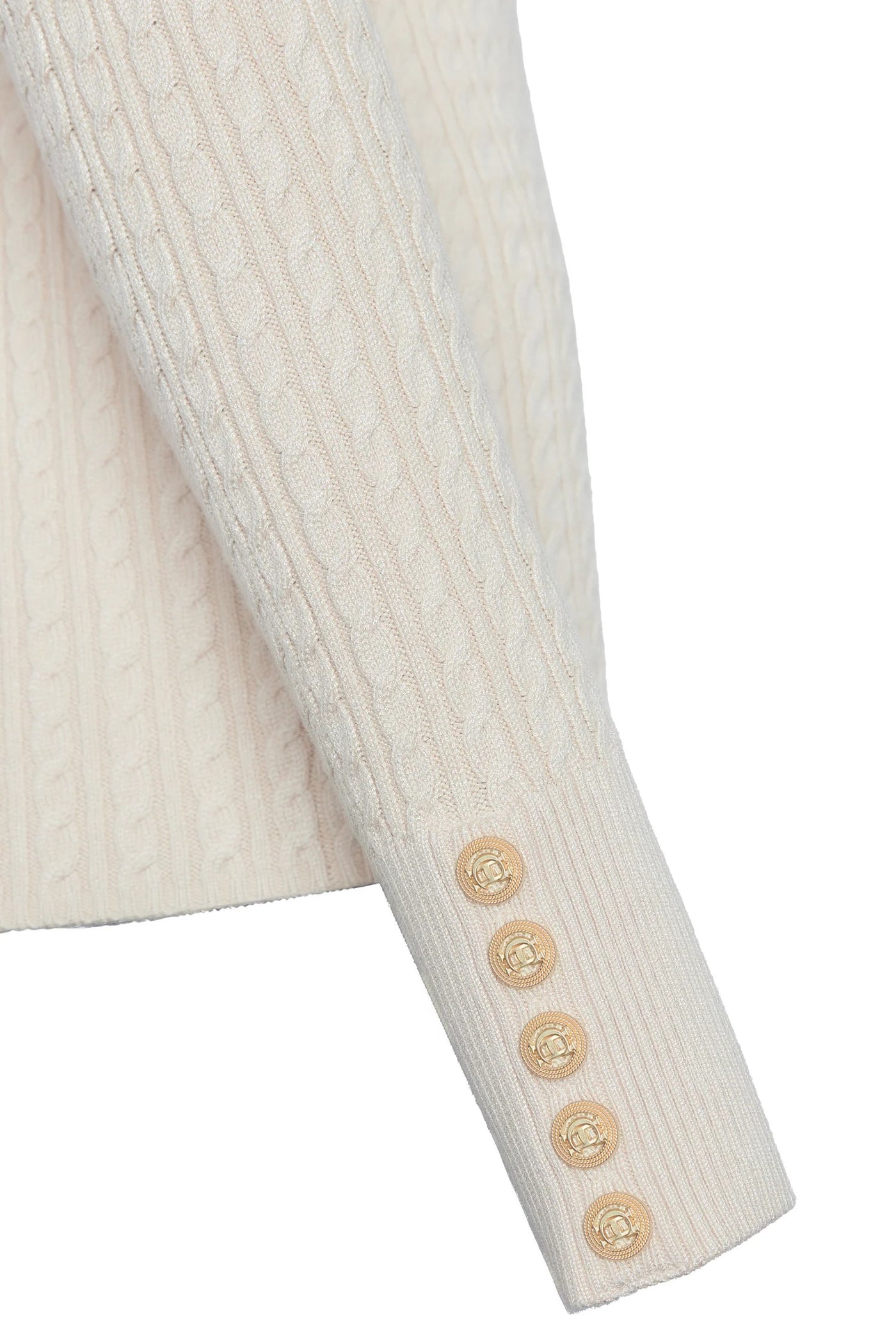 Holland Cooper Ava Half Zip Knit Ladies Knitwear in Almond Detail