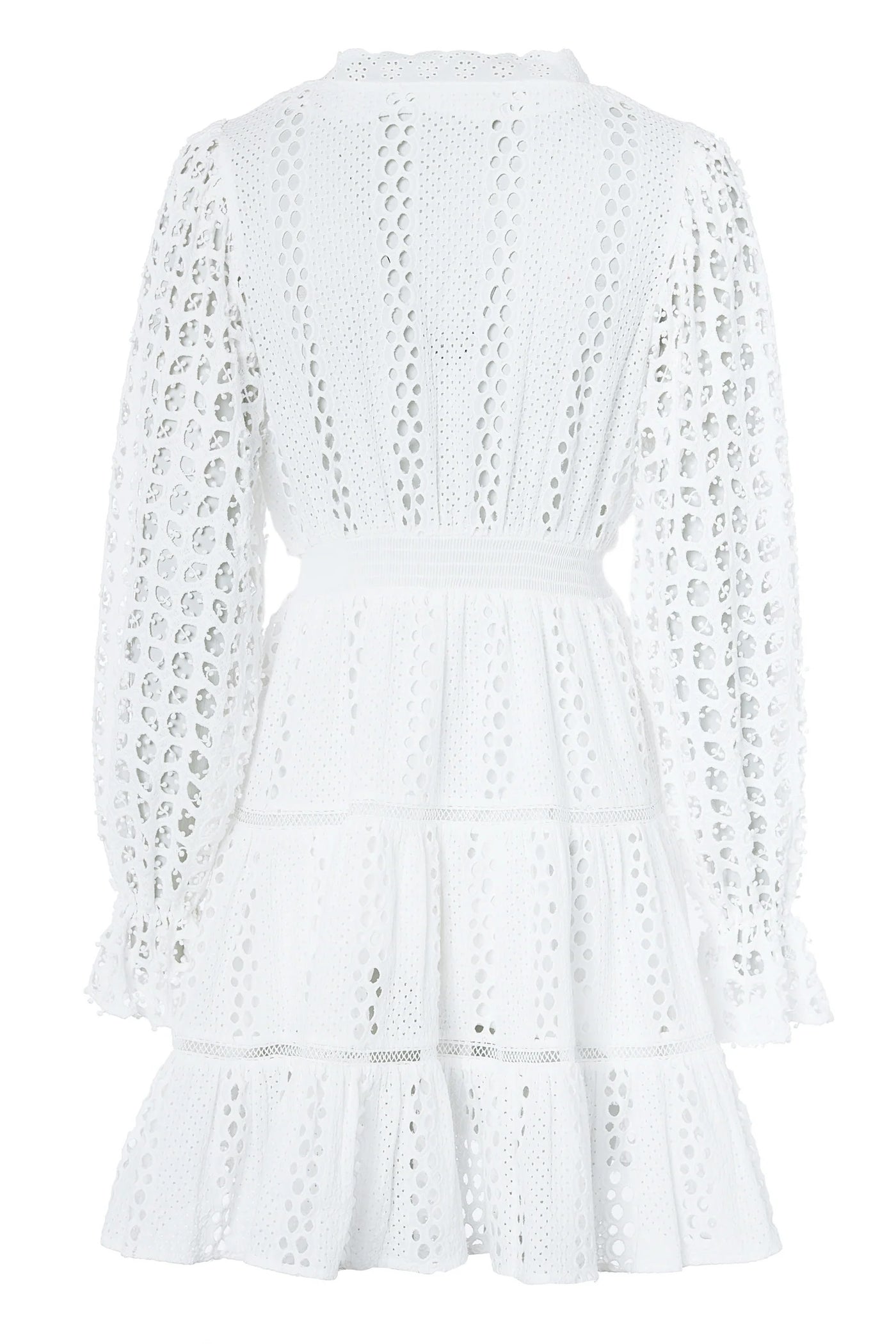 Holland Cooper Broderie Lace V Neck Dress in White | Holland Cooper |  Norton Barrie