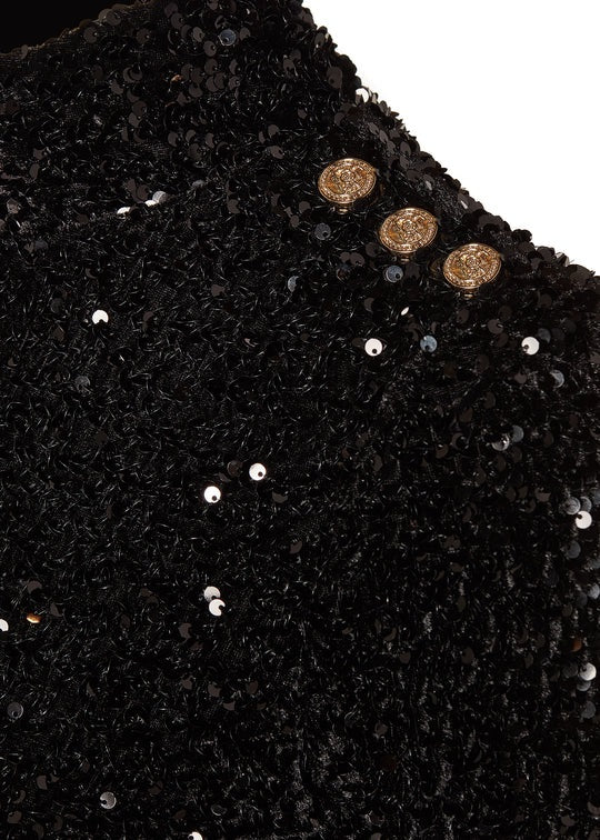 holland cooper sequin dress Holland Cooper Cara Sequin Maxi Dress Black Sequin Women's Size 2