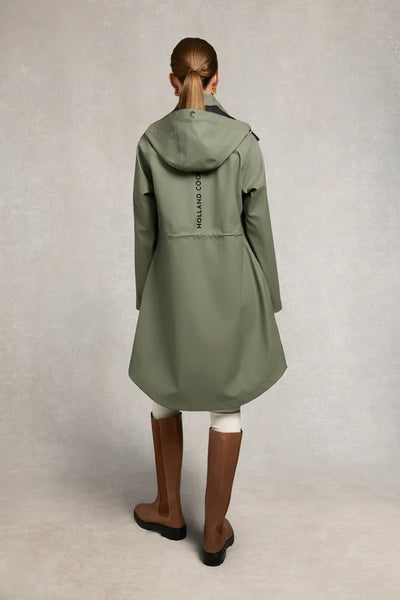 Holland Cooper Chartwell Rain Parka in Sage Model Back