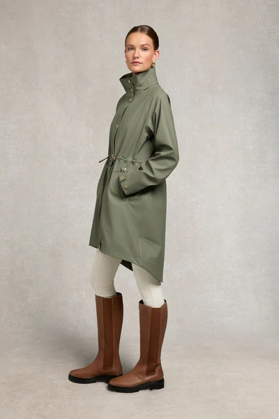 Holland Cooper Chartwell Rain Parka in Sage Model Side