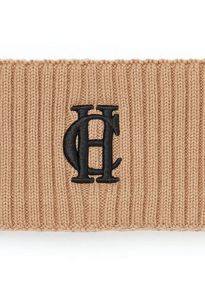 Holland Cooper Chelsea Merino Headband in Camel Logo