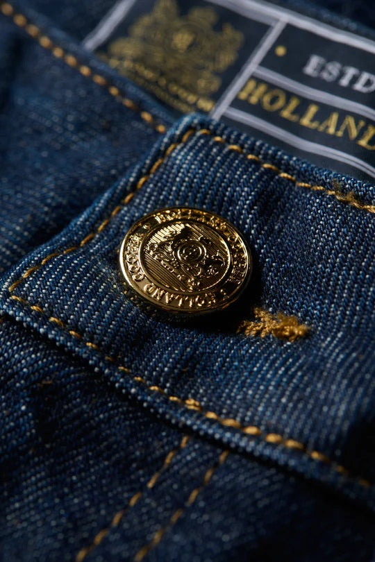 Holland Cooper Classic Straight Ladies Jean in Deep Indigo Button