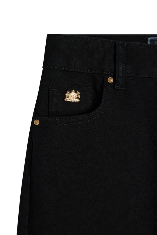 Holland Cooper Classic Straight Ladies Jean in Stay Black Crest