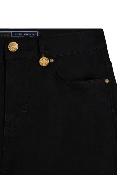 Holland Cooper Classic Straight Ladies Jean in Stay Black Detail