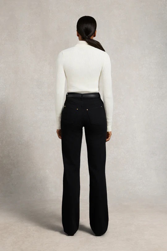 Holland Cooper Classic Straight Ladies Jean in Stay Black Model Back