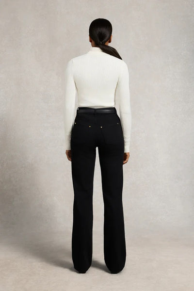 Holland Cooper Classic Straight Ladies Jean in Stay Black Model Back