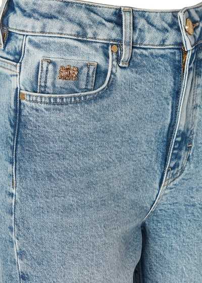 Holland Cooper Classic Straight Ladies Jean in Vintage Indigo Detail