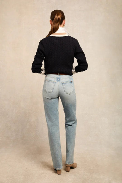 Holland Cooper Classic Straight Ladies Jean in Vintage Indigo Model Back