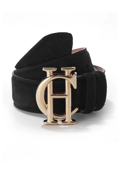 Holland Cooper Classic Suede Ladies Belt in Black