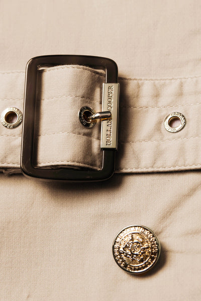 Holland Cooper Collarless Trench Gilet in Stone Buckle