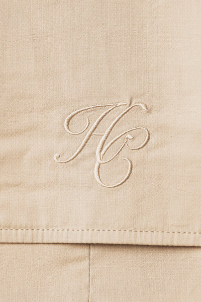 Holland Cooper Collarless Trench Gilet in Stone Logo