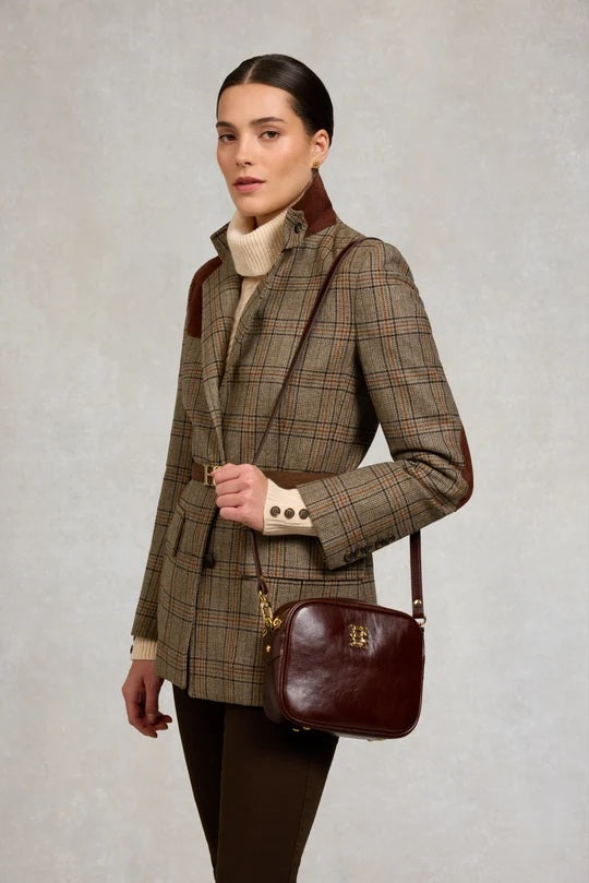 Holland Cooper Country Camera Bag in Chestnut Leather