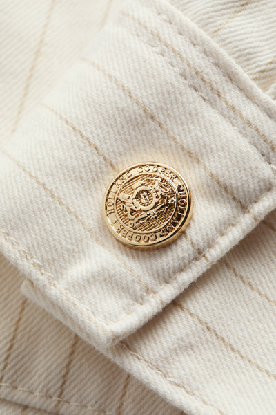 Holland Cooper Denim Chore Jacket in Ecru Stripe Cuff