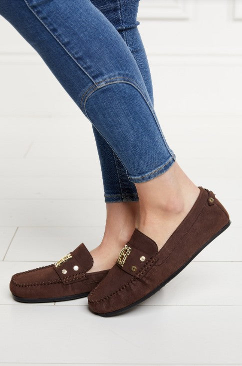 Holland Cooper The Driving Loafer Shoe in Chocolate