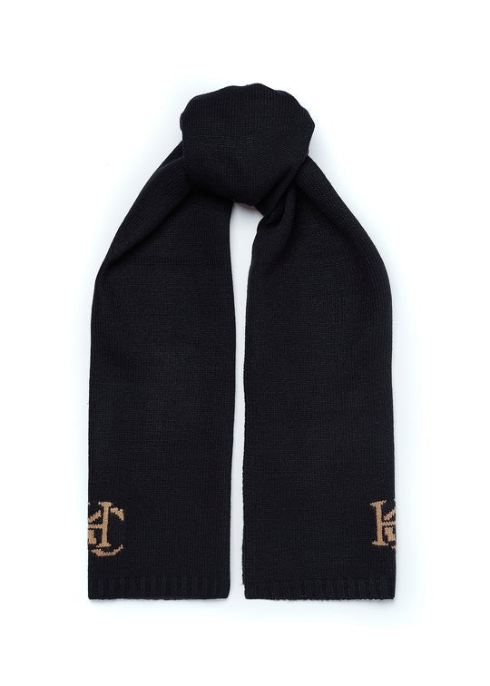 Holland Cooper Elle Scarf in Black Tied