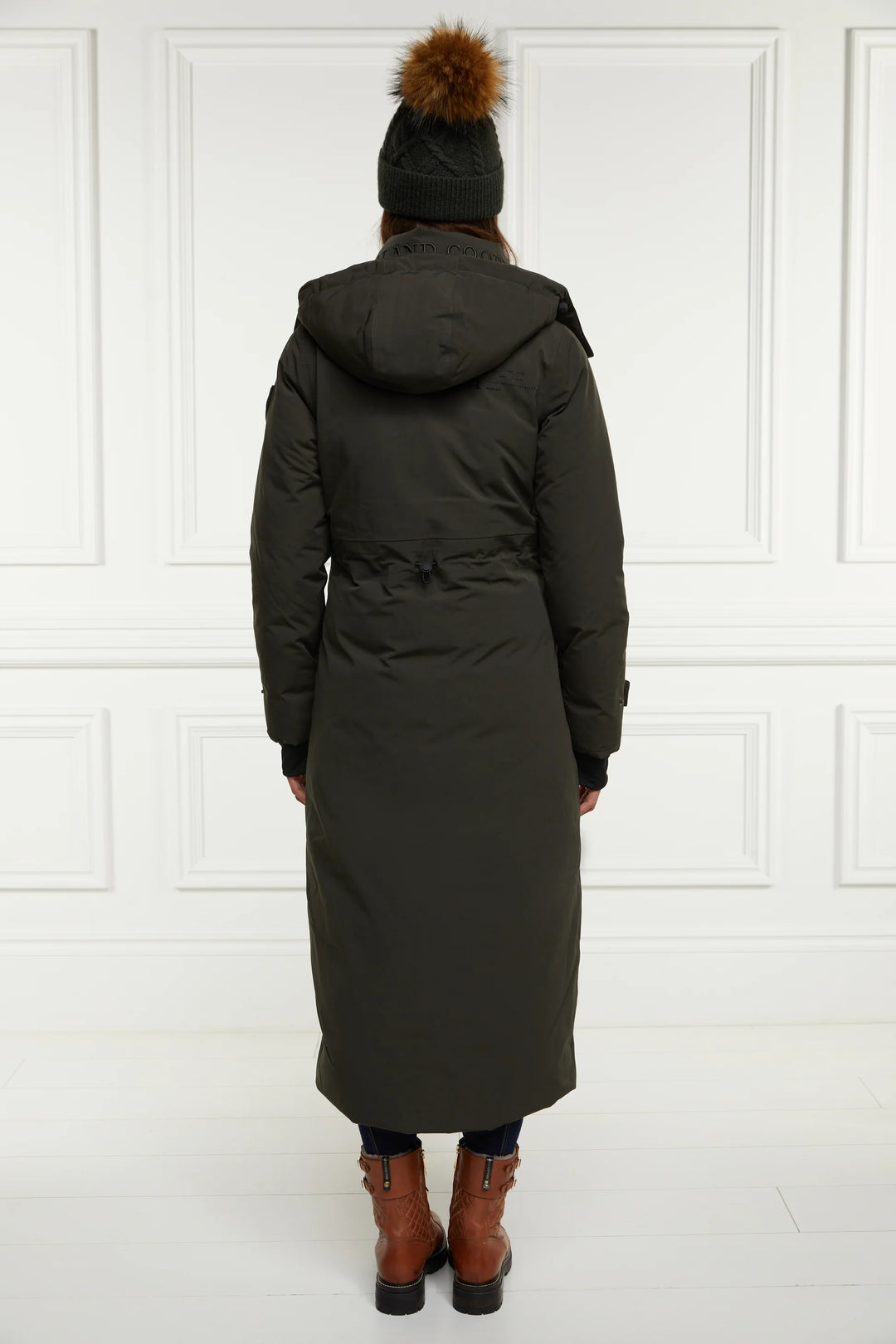 Holland Cooper Expedition Longline Coat in Dark Olive | Holland