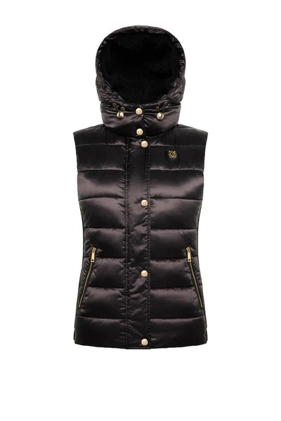 Holland Cooper Harlow Sherpa Gilet in Deep Black Front