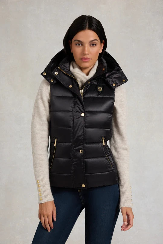 Holland Cooper Harlow Sherpa Gilet in Deep Black
