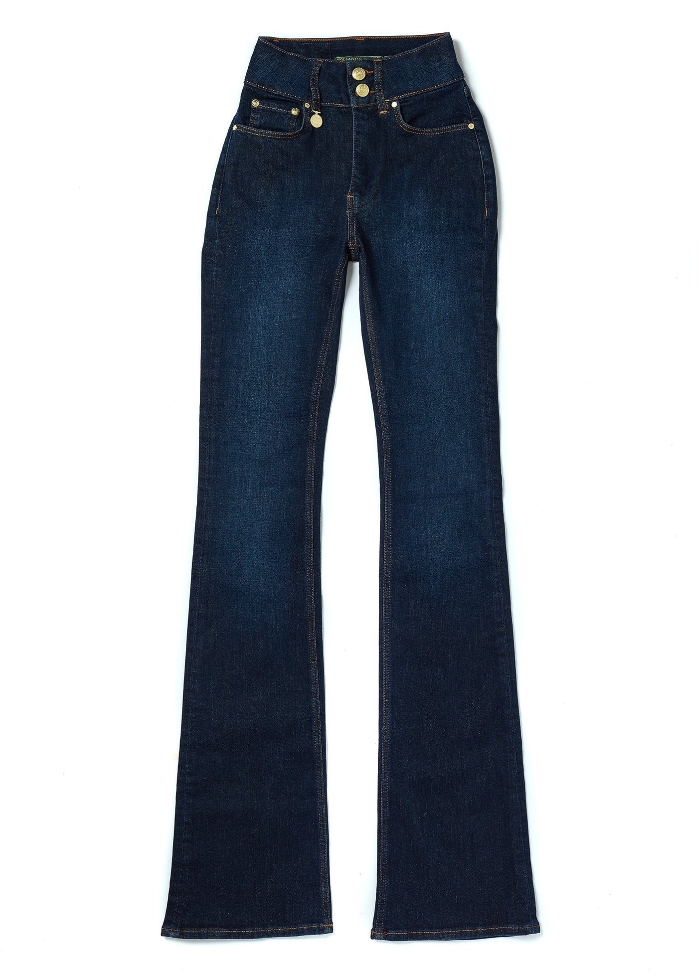 Holland Cooper High Rise Flared Jean in Deep Indigo Front