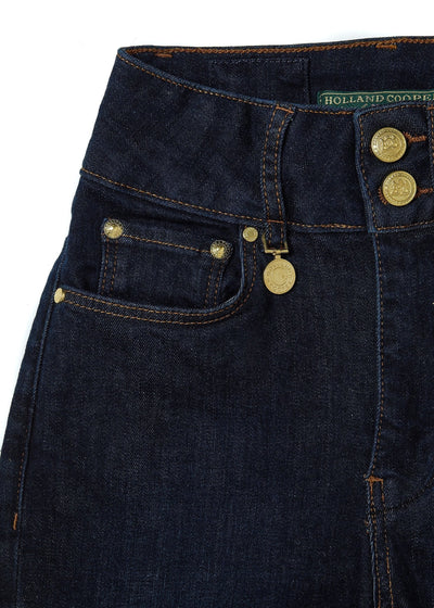 Holland Cooper High Rise Flared Jean in Deep Indigo Pocket