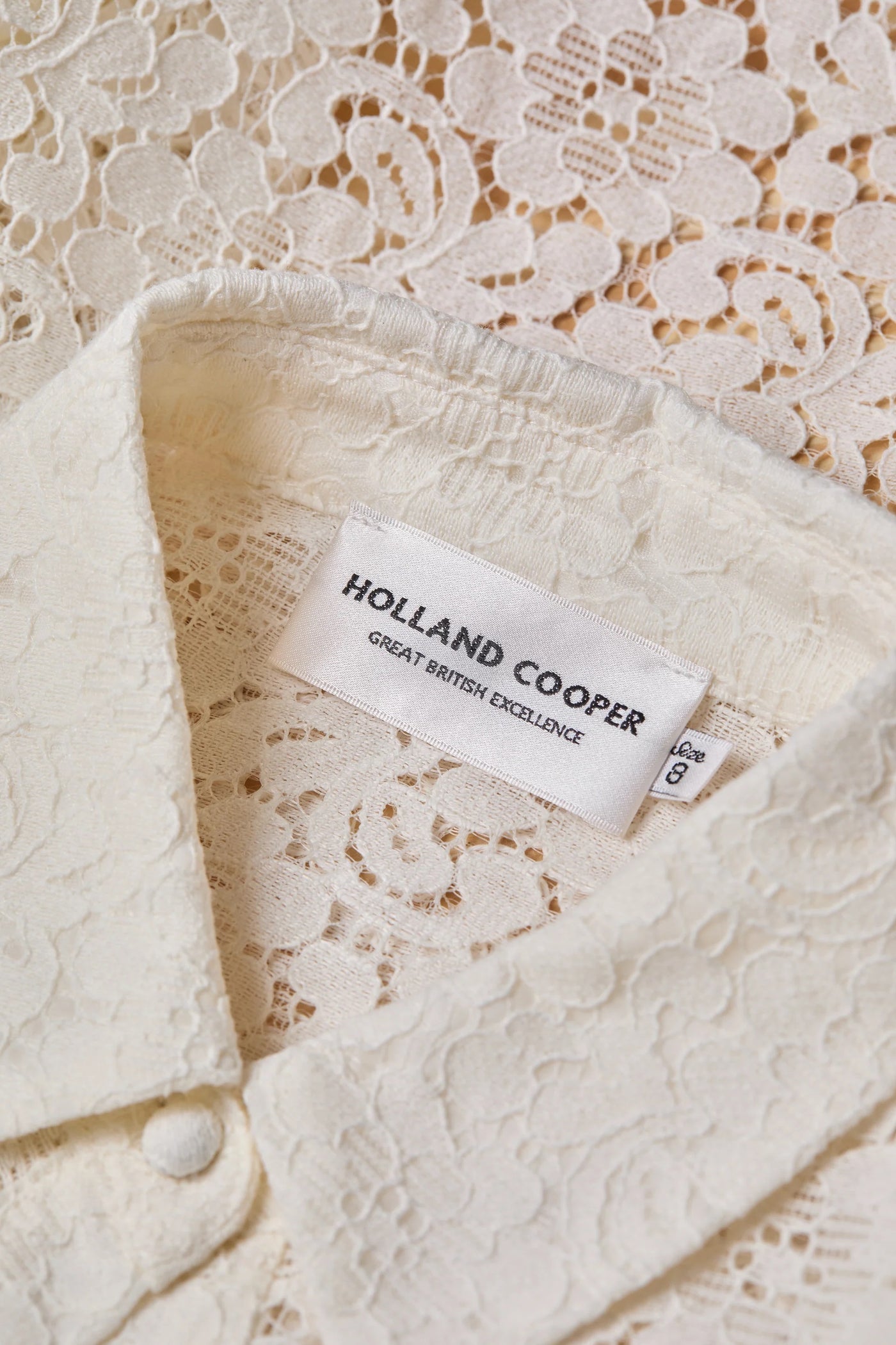 Holland Cooper Iona Lace Shirt in Ivory Collar