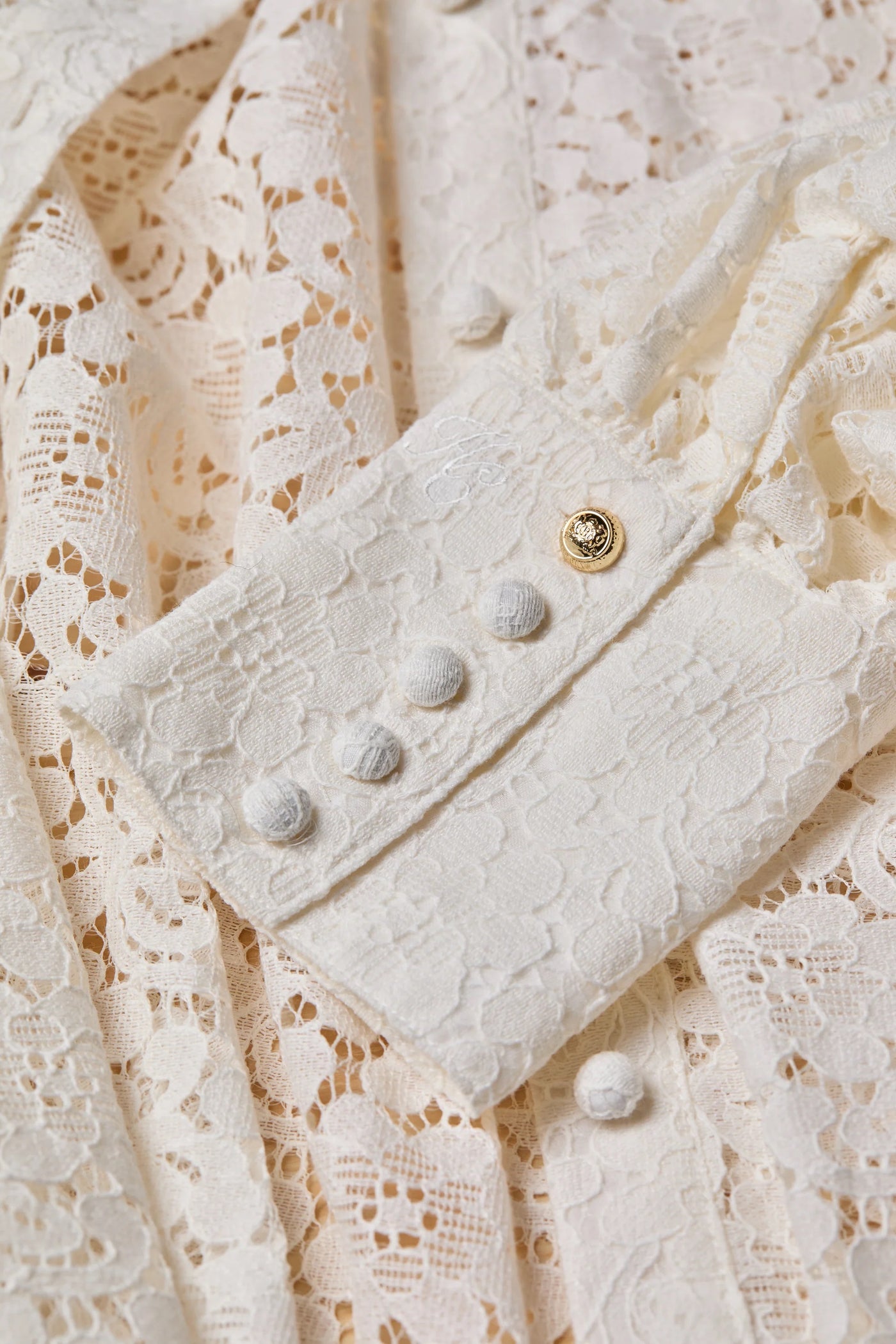 Holland Cooper Iona Lace Shirt in Ivory Cuff