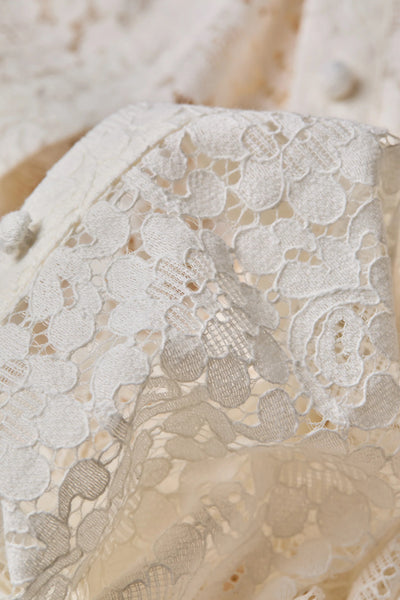 Holland Cooper Iona Lace Shirt in Ivory Detail
