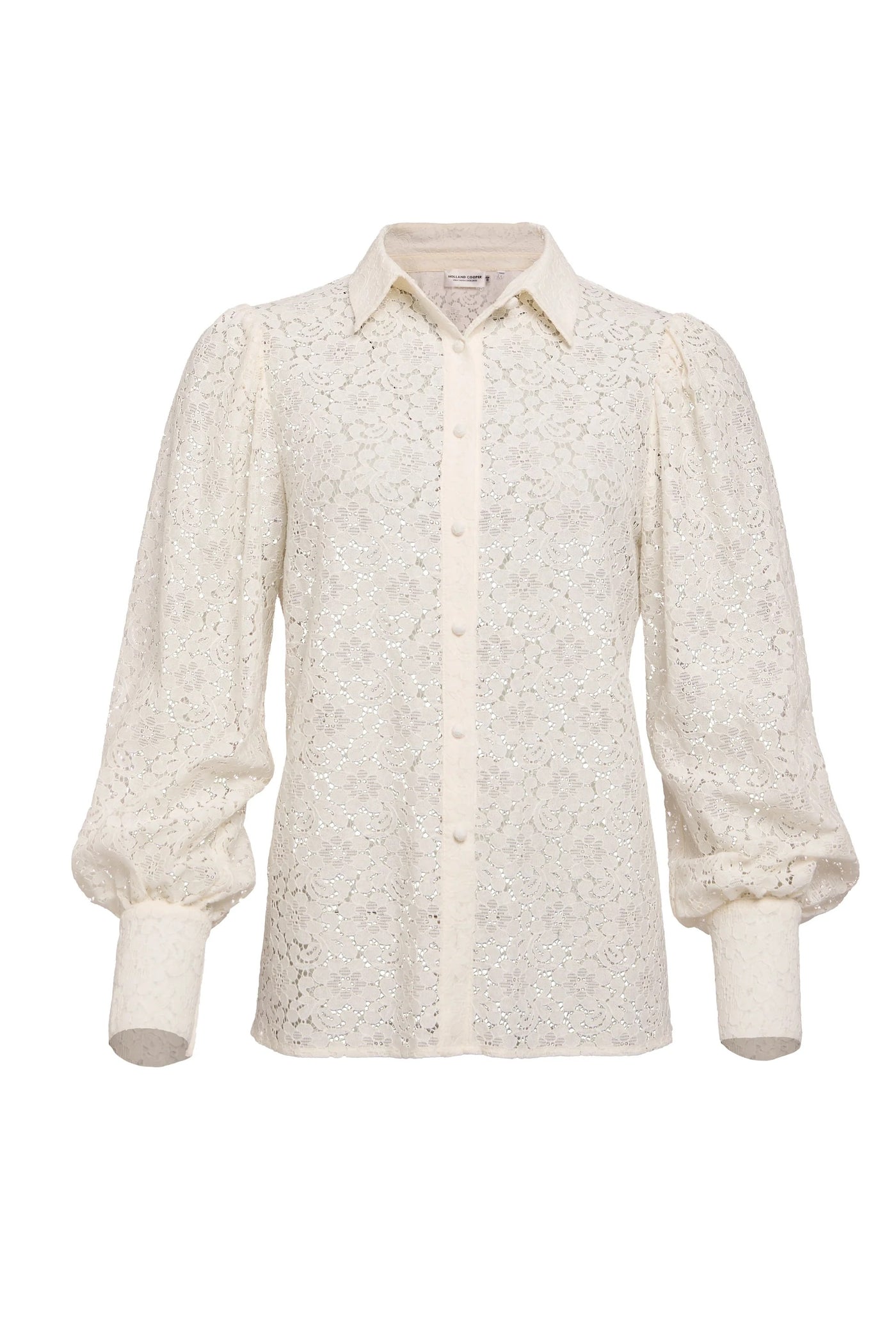 Holland Cooper Iona Lace Shirt in Ivory Front